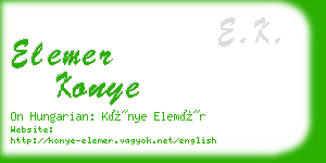 elemer konye business card